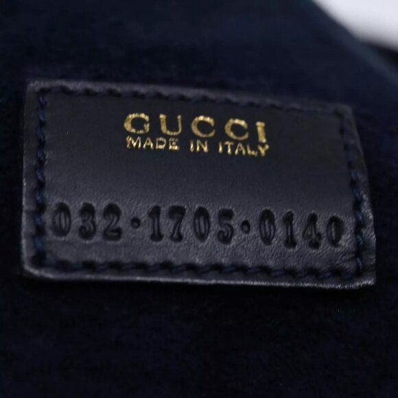 GUCCI Vanity Cosmetic Pouch Suede Navy - Picture 8 of 16